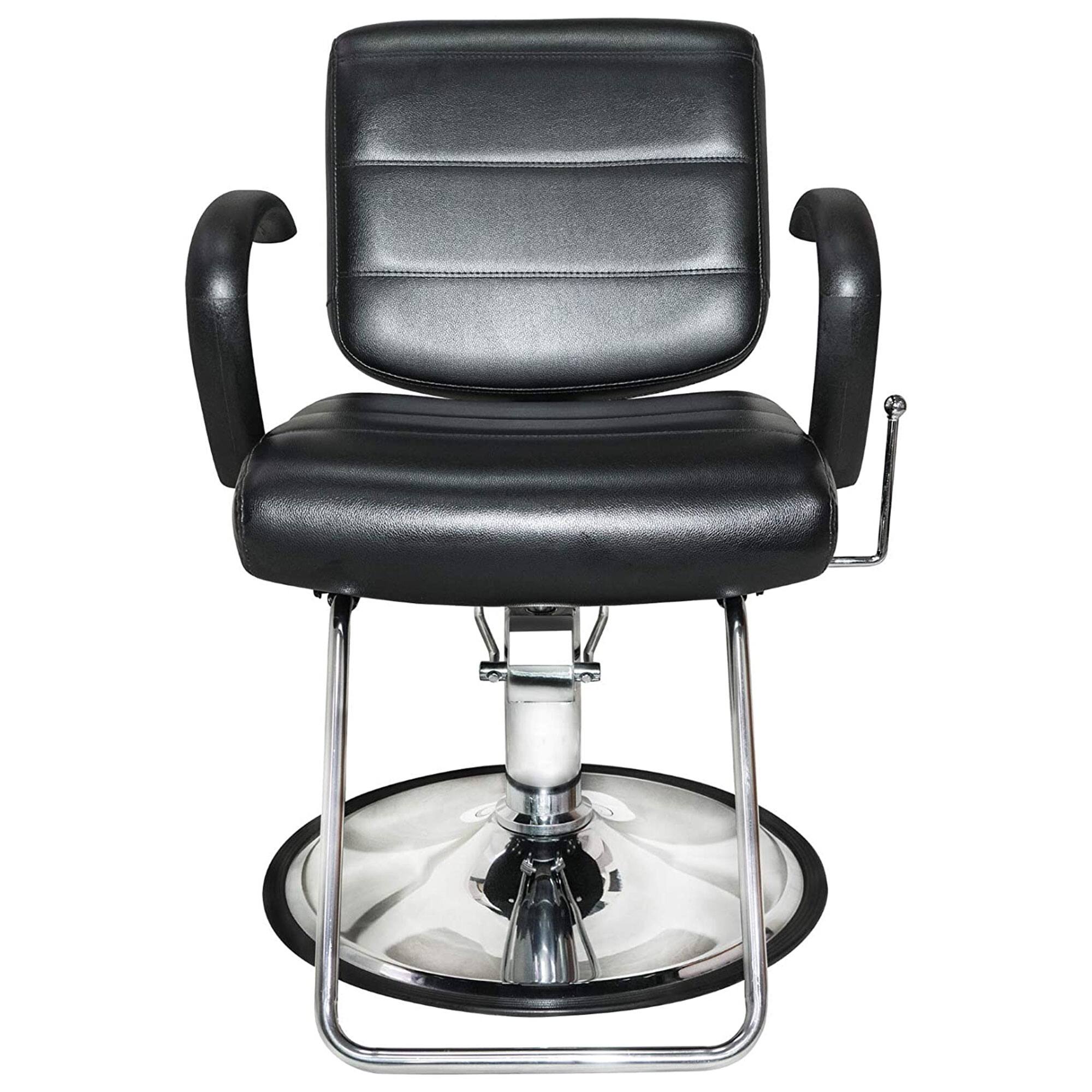 Alt View 4. Chromium - PureSana Chromium Kyler 360 Degree Professional All Purpose Salon Chair, Black - Black.