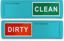 Zulay Kitchen - Dishwasher Clean Dirty Magnet - Strong Magnet for Stainless Steel & Other Magnetic Surfaces - Light Blue