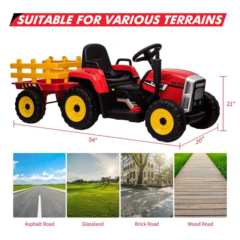 SUITABLE FOR VARIOUS TERRAINS  
X-611 L MX-611 TRUCK  
21" 54" 20"  
Asphalt Road  
Glassland  
Brick Road  
Wood Road