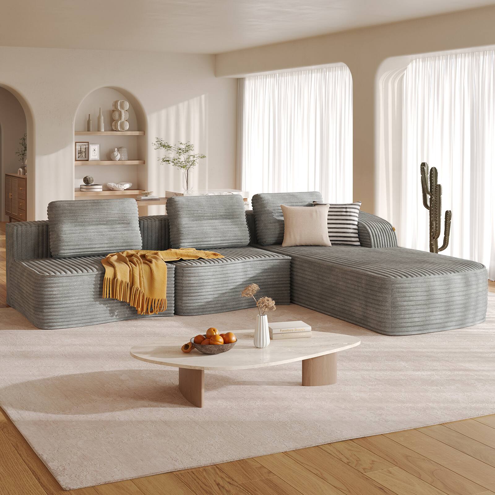 Right Chaise Gray
