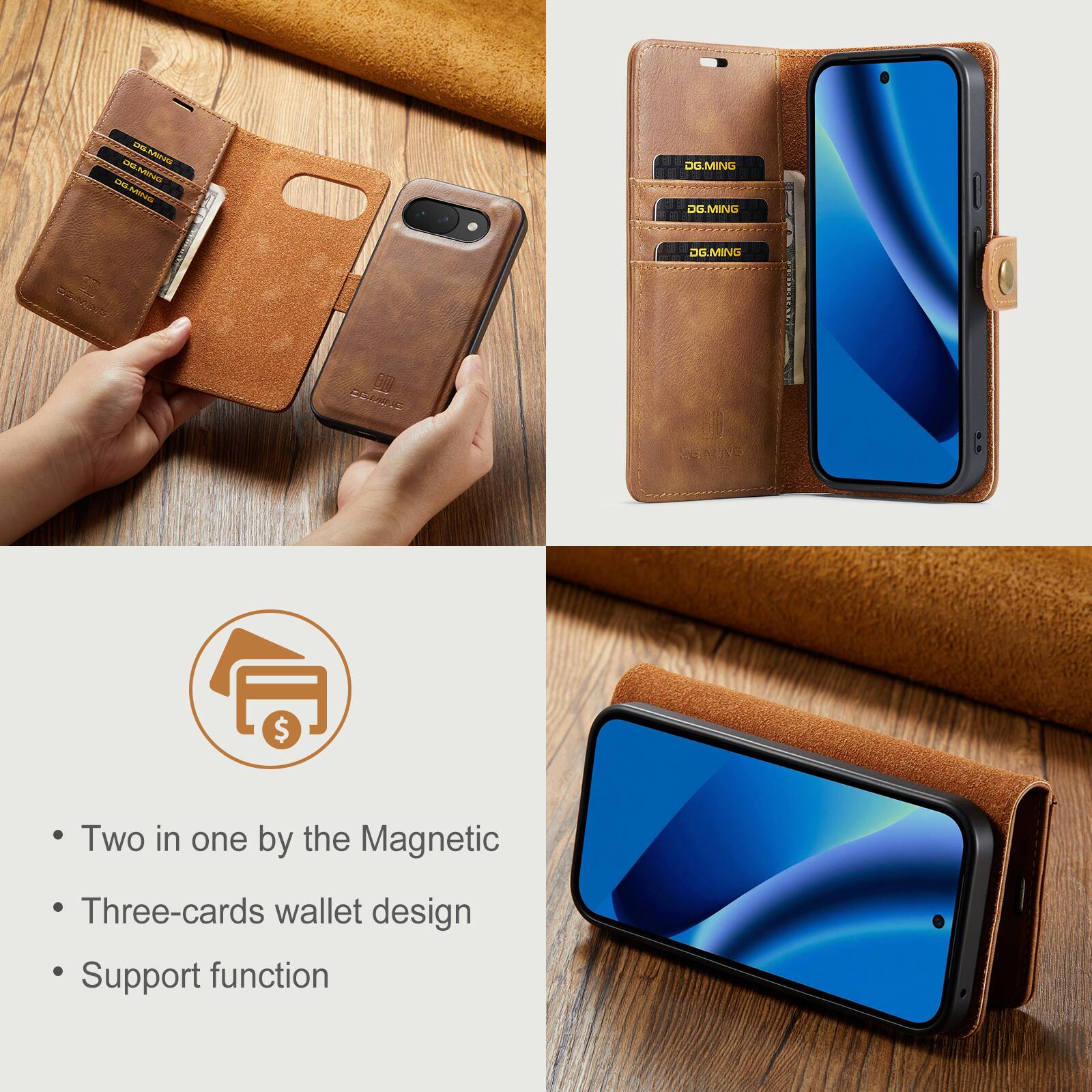 LS UMEI nthttra CMI LOns DG.MING DG.MING a DG.MING B L SUNING : $ Two in one by the Magnetic Three-cards wallet design Support function