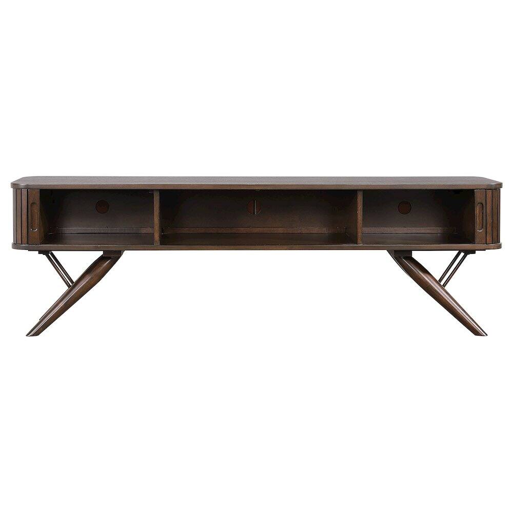 Alt View 4. Coaster Co. of America - Valna Wood 71" TV Stand with Sliding Doors Walnut - Brown.