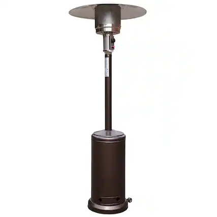 Front. Emma + Oliver - Outdoor Patio Heater - 7.5 Feet Round Steel Patio Heater - 40,000 BTU's - Bronze.
