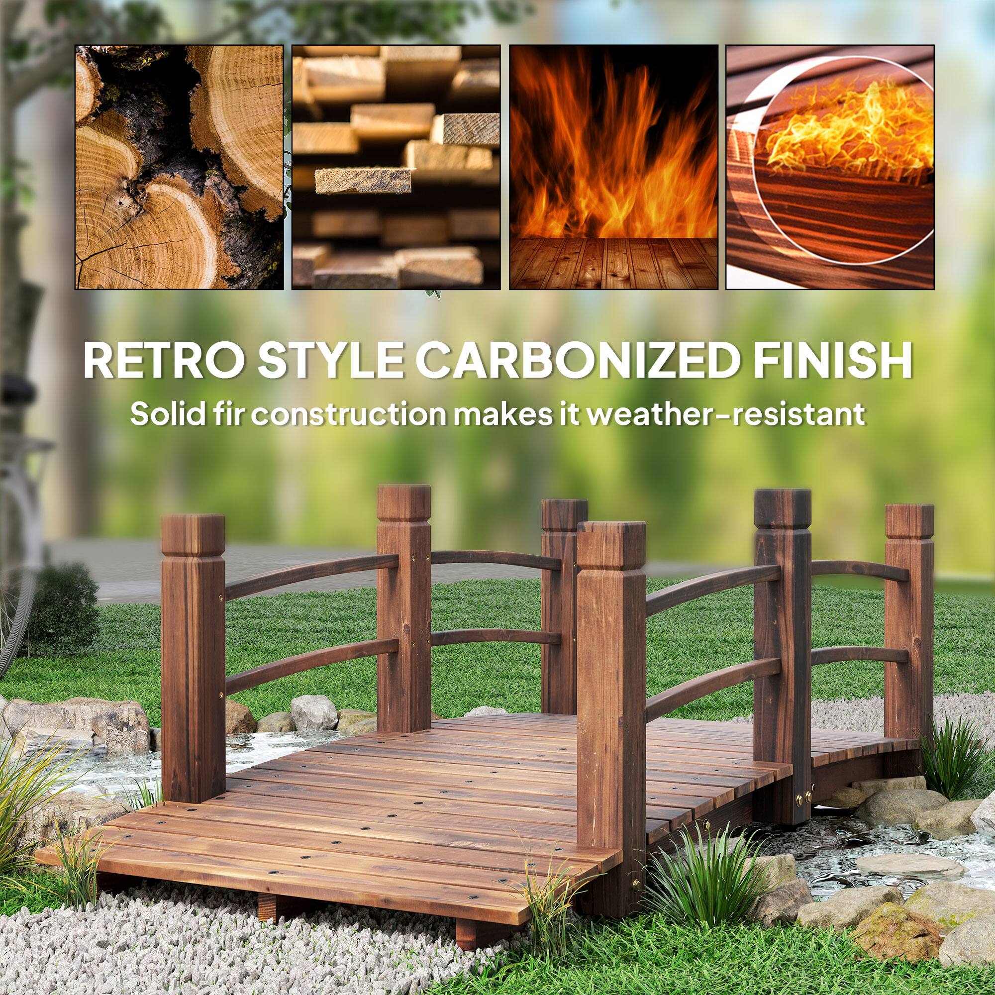 RETRO STYLE CARBONIZED FINISH
Solid fir construction makes it weather-resistant