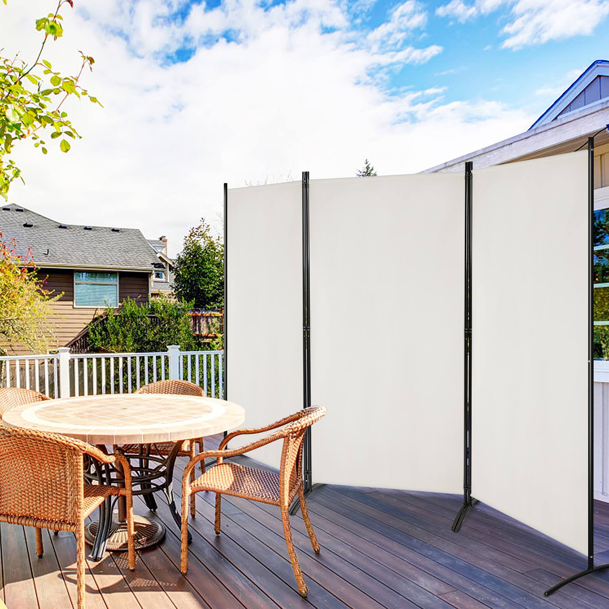 Alt View 1. Costway - Costway 3-Panel Room Divider Folding Privacy Partition Screen for Office Room - White.