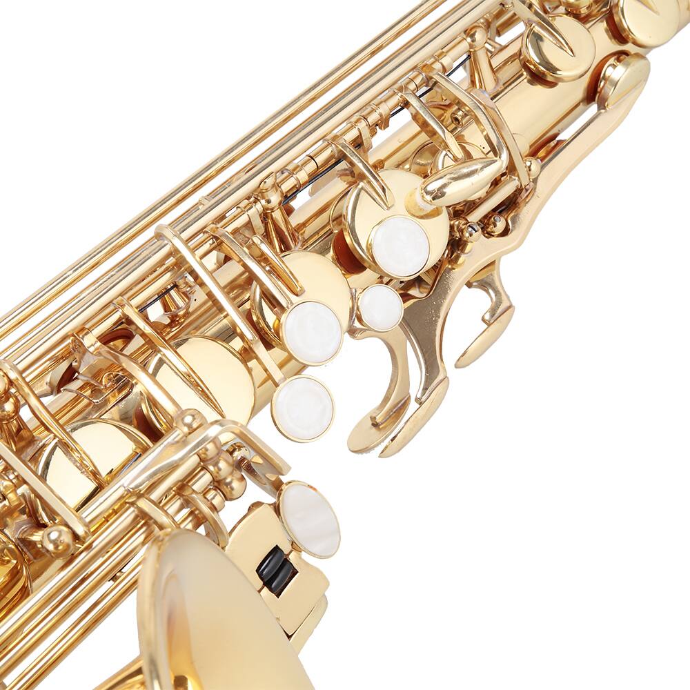 Alt View 4. Winado - Flat E Saxophone Paint Gold Cloth Box Gloves Cleaning Cloth Lubricant Cleaning Brush Neck Band Whistle.