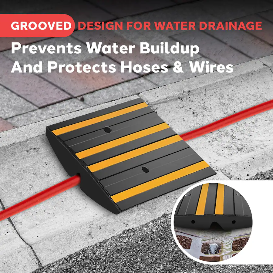 1ft Ramp Pyle 1ft Rubber Curb Ramp – Heavy Duty Non Slip Waterproof Ramp with ...