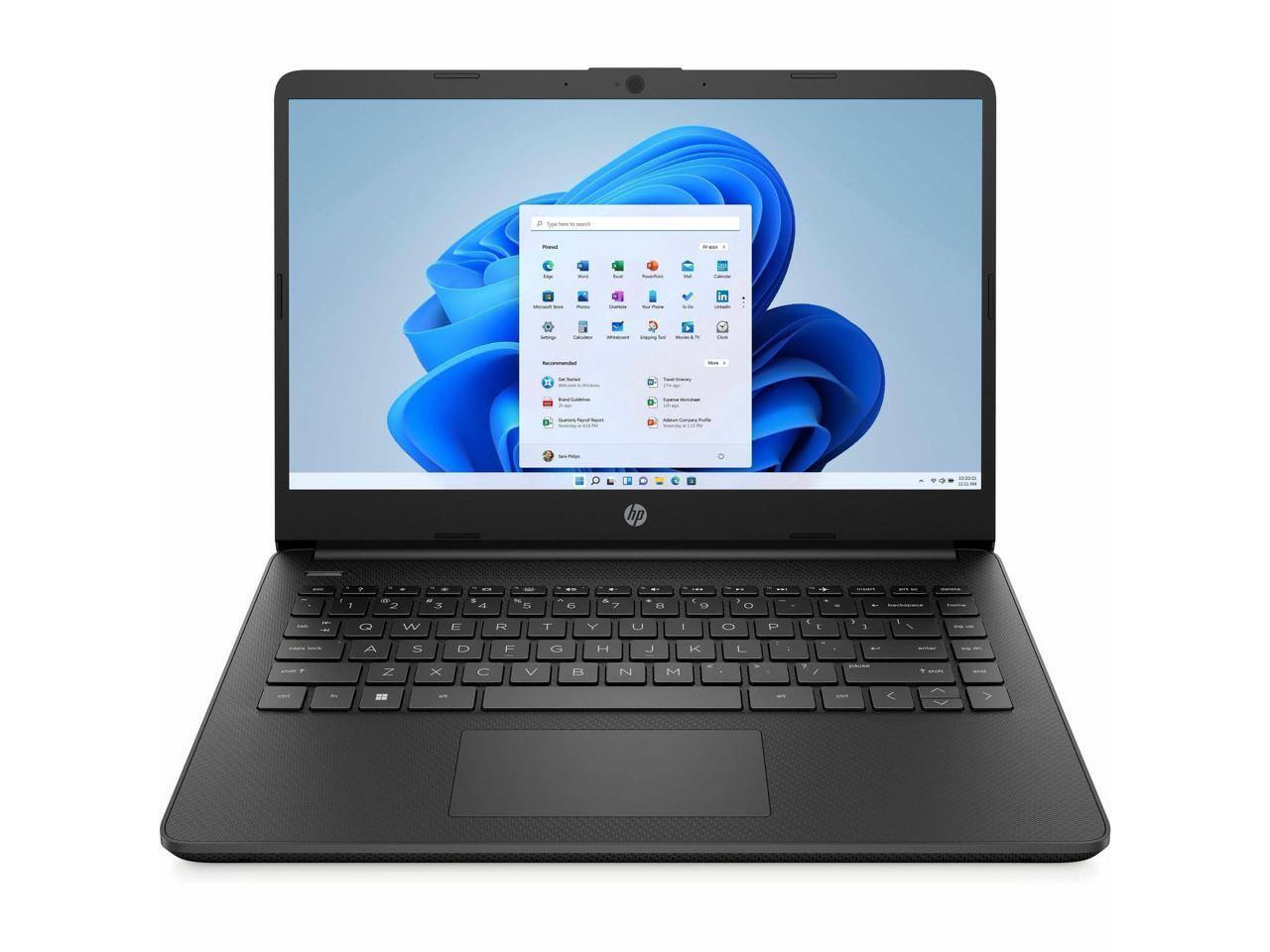 Alt View 1. HP - HP 14-dq3525nr 14" Touchscreen Laptop N4500 4GB 64GB eMMC W11Hs BH0K9UAABA - Jet Black.