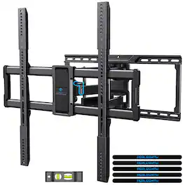 Perlesmith - Full Motion TV Wall Mount for 42"–100" TVs, 160lb Capacity, Swivel, Tilt & Extends, VESA 200×100 to 600×600. PSXF19B-N1 - Black