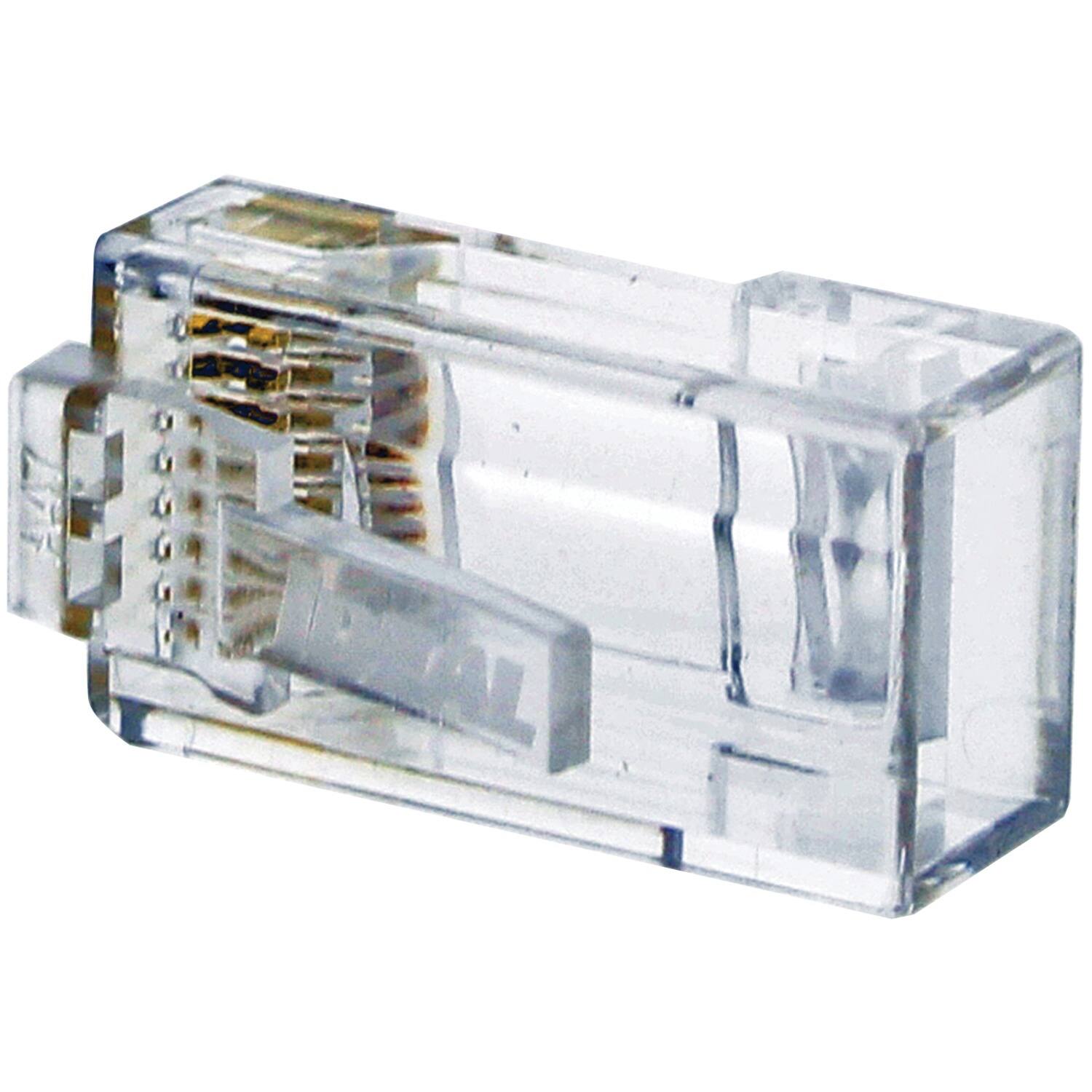 Left. IDEAL - CAT-6 RJ45 Mod Plug Card of 25 - Clear.
