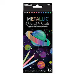 BAZIC Products - Metallic Colored Pencils Pack of 12