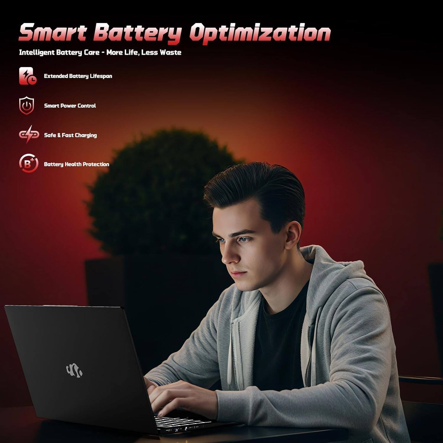 Smart Battery Optimization  
Intelligent Battery Care - More Life, Less Waste  

- Extended Battery Lifespan  
- Smart Power Control  
- Safe & Fast Charging  
- Battery Health Protection
