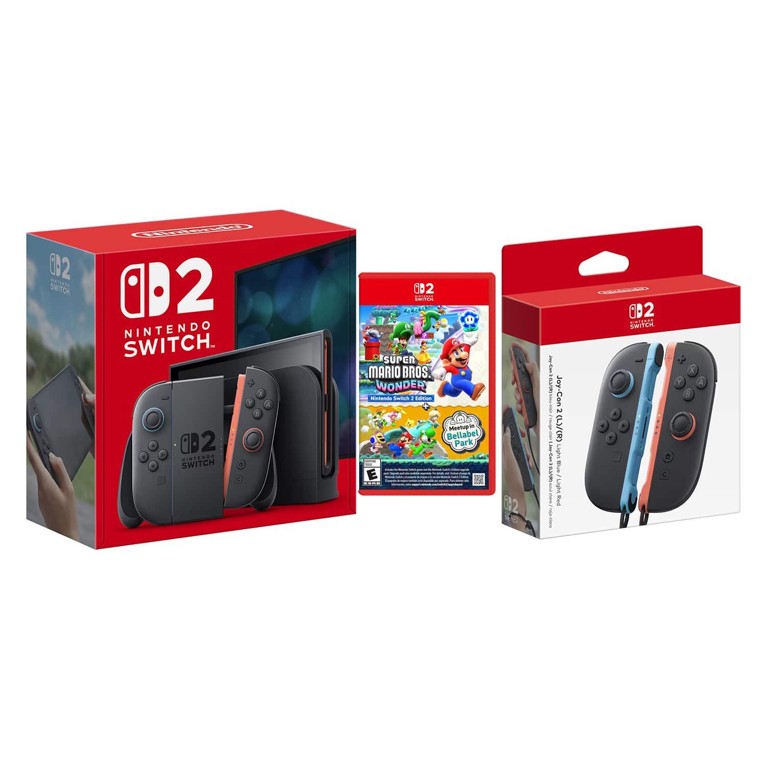 Switch 2 Console with Super Mario Bros Wonder and Extra Joy-Cons Bundle - Nintendo Switch 2