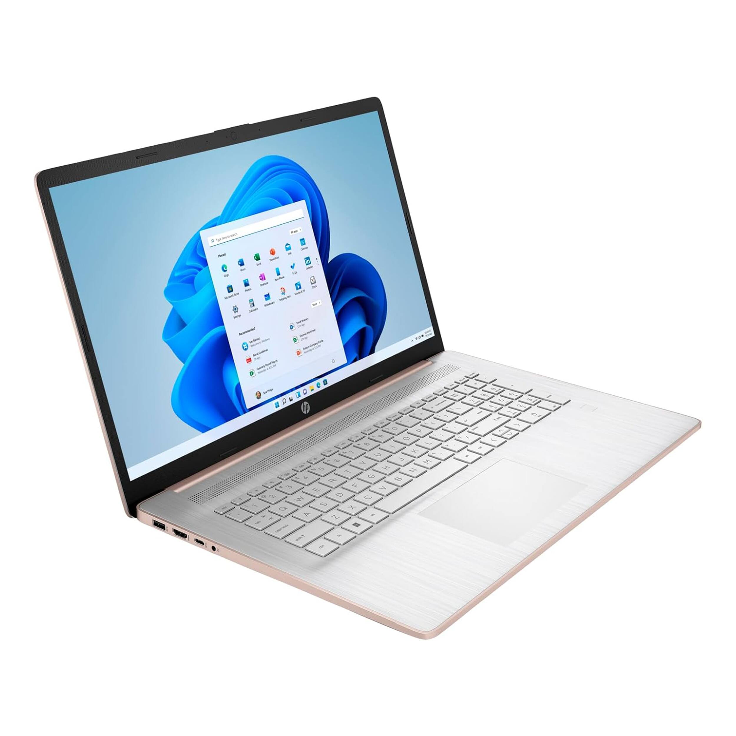 Alt View 2. HP - HP 17.3" HD+ Laptop,Intel Celeron N4120,16GB RAM,1TB SSD,Intel UHD Graphics,Win 11 Pro,Gold - Gold.