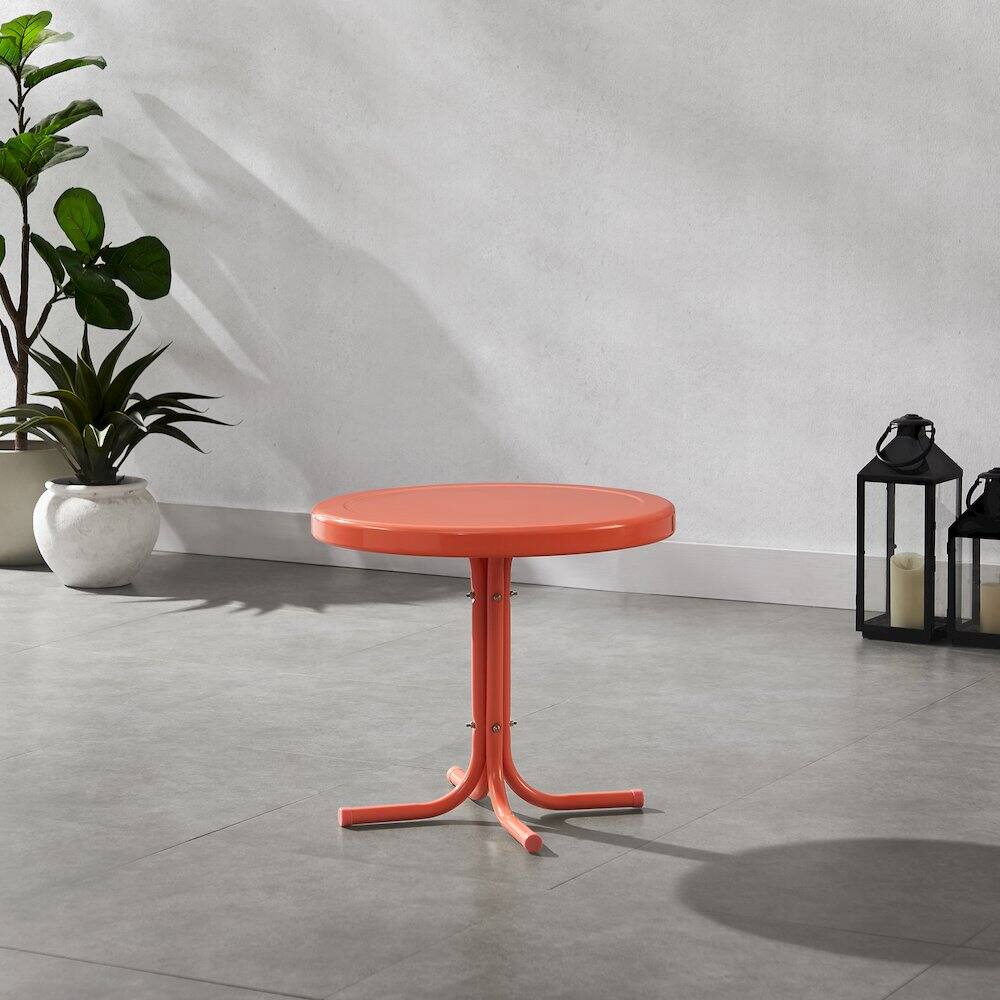 Alt View 5. Crosley Furniture - Griffith Retro Outdoor Side Table - Coral Gloss.