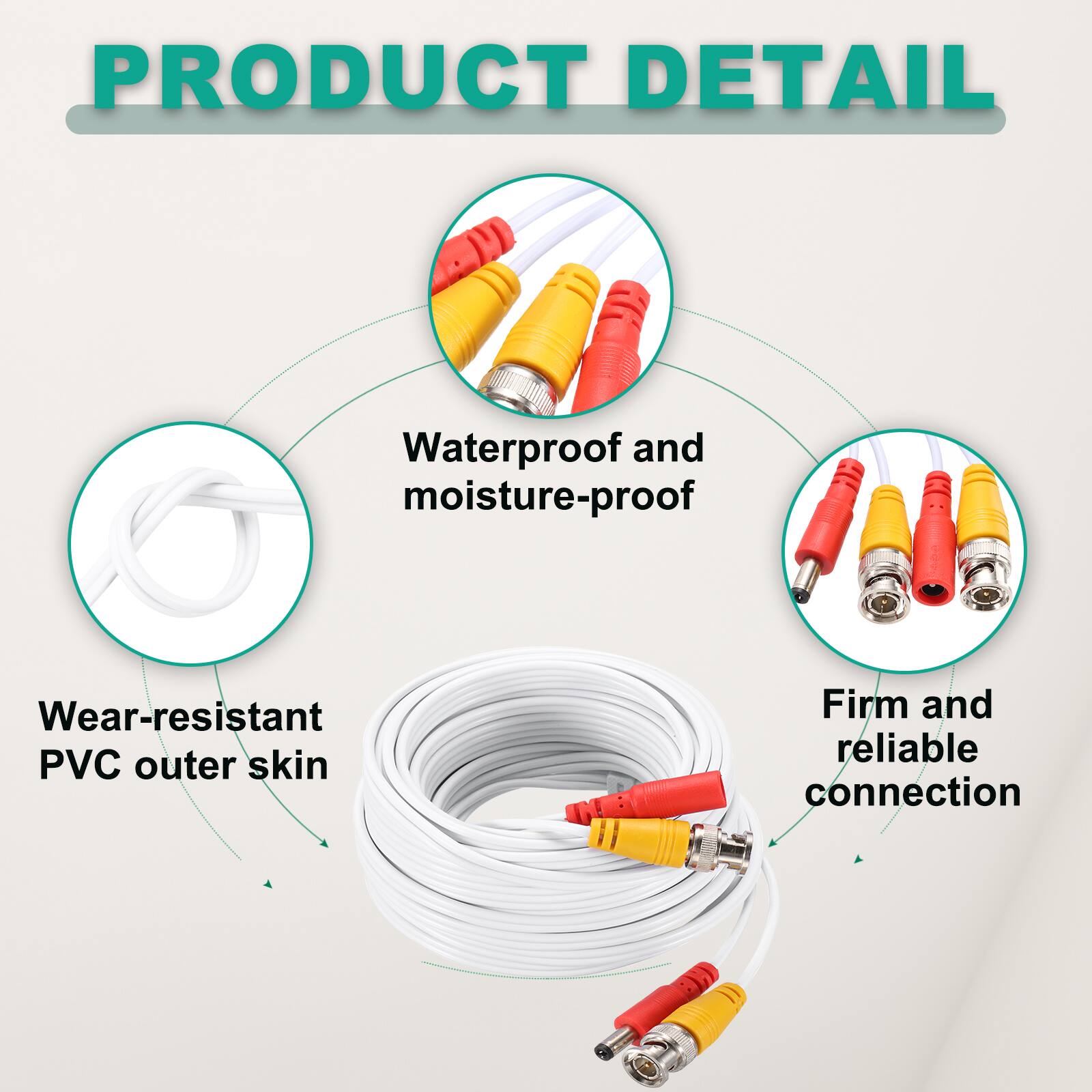 PRODUCT DETAIL

- Waterproof and moisture-proof
- Wear-resistant PVC outer skin
- Firm and reliable connection