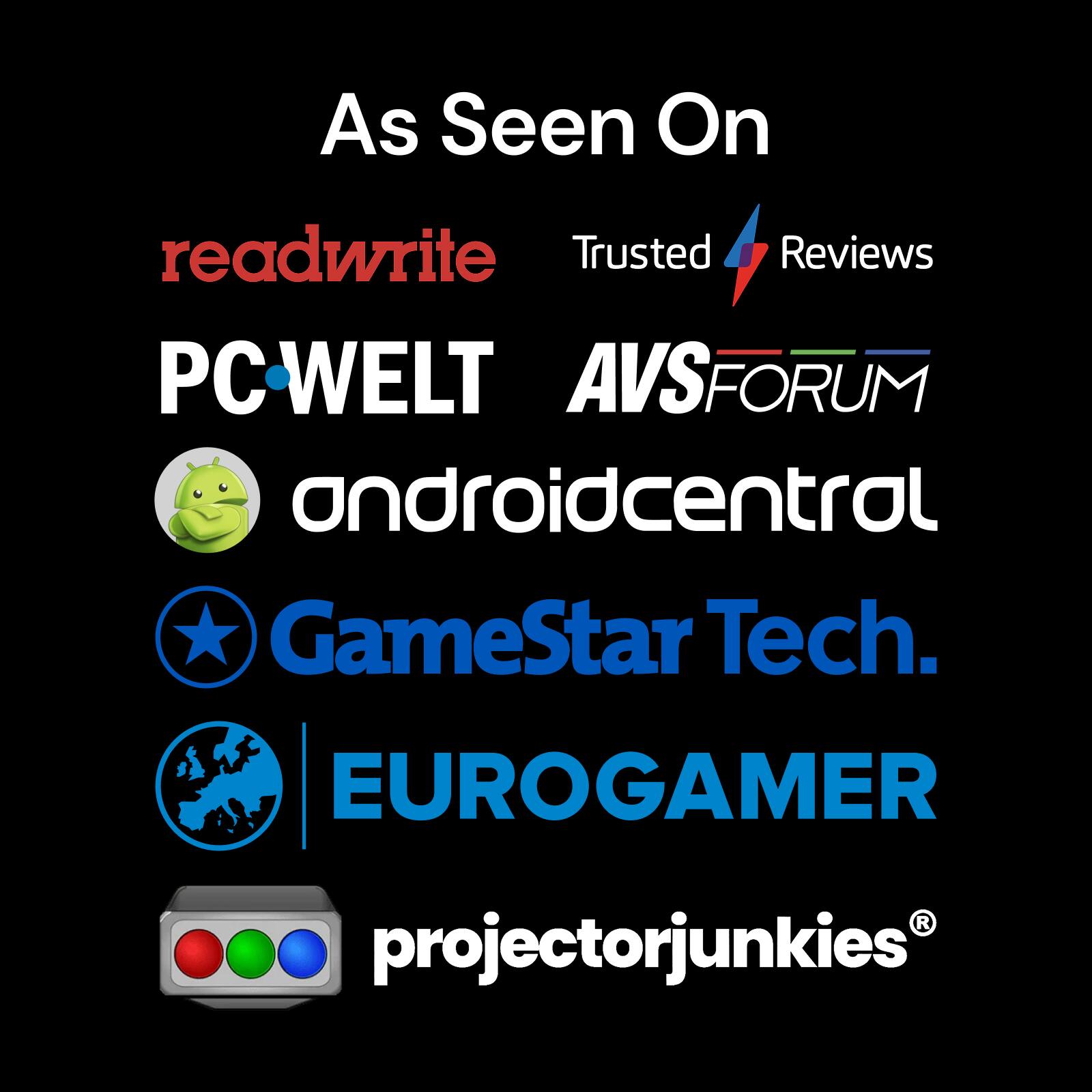 As Seen On: readwrite, Trusted Reviews, PCWELT, AVSFORUM, androidcentral, GameStar Tech, EUROGAMER, projectorjunkies.