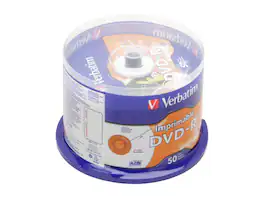 Verbatim - DVD-R 4.7GB 16X Branded Inkjet 50pk Spindle - White