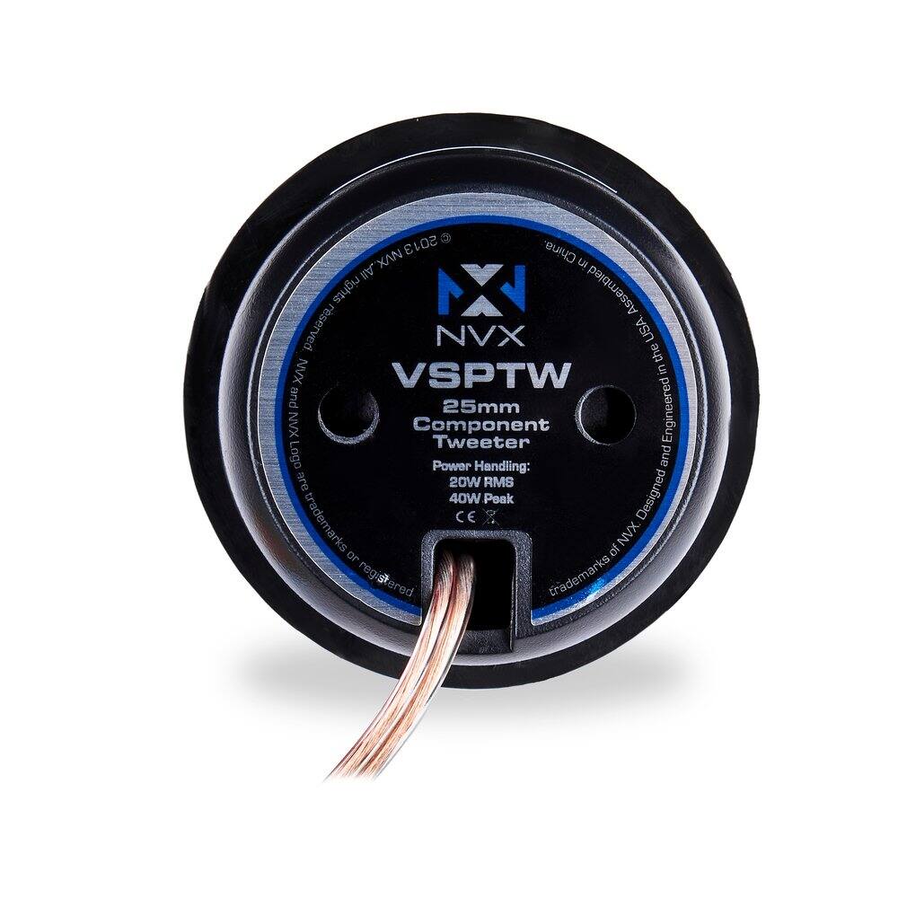 C 2013 China XAN uI. All rights reserved. NVX USA the NVX VSPTW in and 25mm NVX Component Engineered Tweeter Logo Power Handling: 20W RMS 40W Peak CE NVX Designed and Assembled in the USA. NVX is a trademark or registered trademark of NVX.