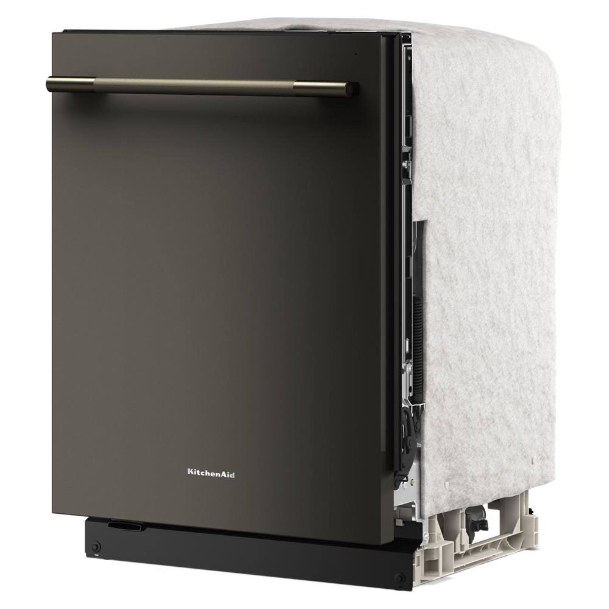 Angle. KitchenAid - 24" Top Control Built-In Dishwasher with 360 Max Jets Third Rack and Advanced ProDry System, 44 dBA - Black Ore.