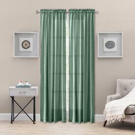 Ellis Curtain - Portland Crushed Taffeta Rod Pocket Tailored Panel - 48"x63" - Spa