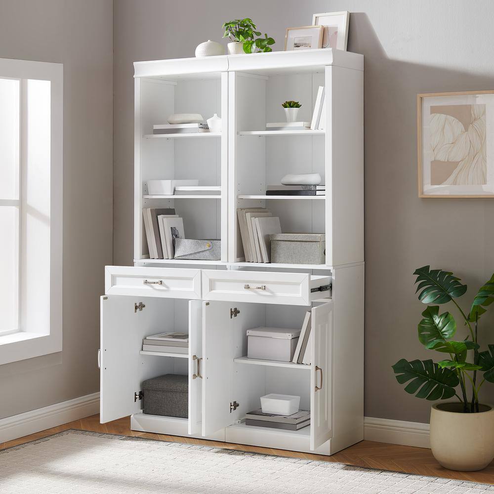 Alt View 9. Crosley Furniture - Stanton 2-Piece Storage Bookcase Set - 2 Bookcases - White.