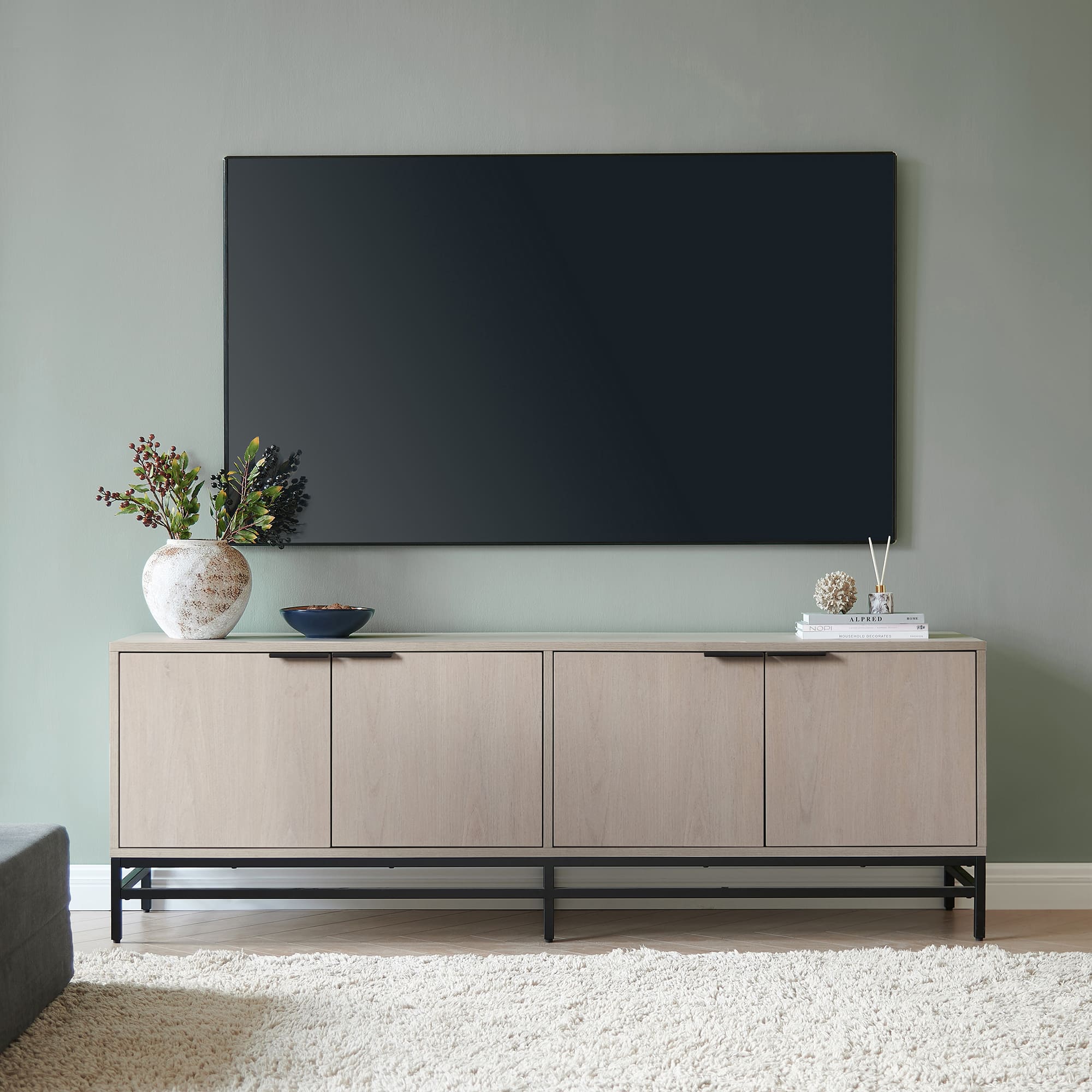 Front. Camden&Wells - Marina TV Stand for Most TVs up to 78" - White Wash.