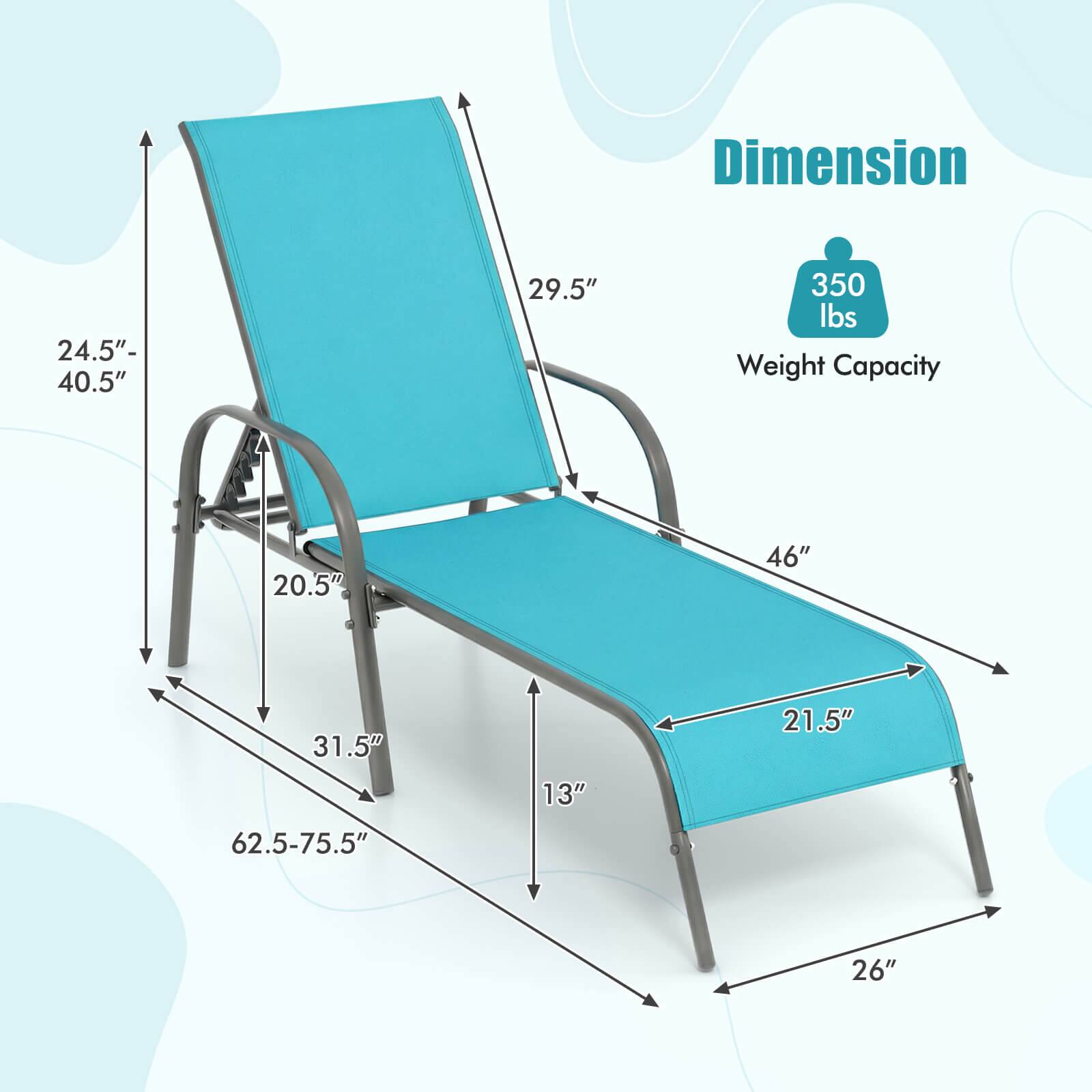 Dimension:  
- 24.5" - 40.5"  
- 29.5"  
- 350 lbs Weight Capacity  
- 20.5"  
- 46"  
- 31.5"  
- 13"  
- 21.5"  
- 62.5-75.5"  
- 26"