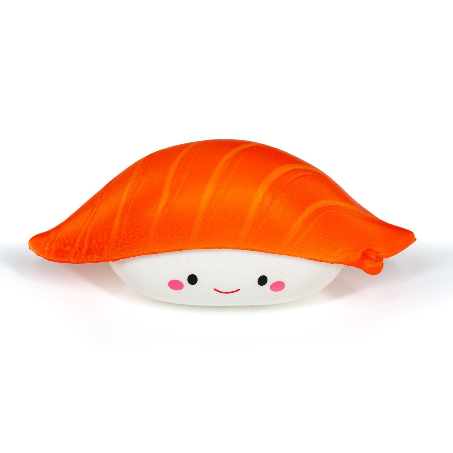 Alt View 1. Toynk - Smiling Salmon Nigiri Sushi Scented Squishy Foam Toy | Japanese Anime Collection - Orange.
