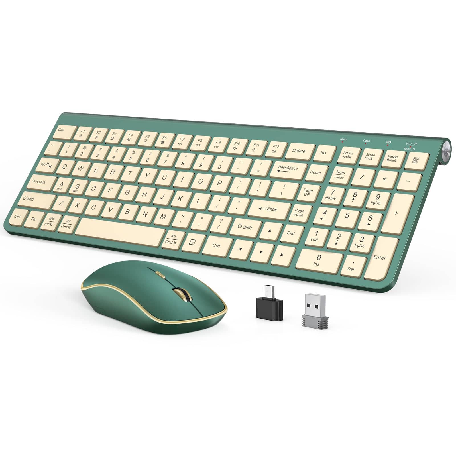 METALTON - And Mouse Typewriter Quiet Computer For Desktop pc laptop surface smart Tv Windows 10 8 7 - Cangling Green