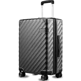 LUGGEX - 21 Inch Carry On Luggage for Airplanes Polycarbonate Hard Shell Suitcase for Travelling - LX-EX - Black