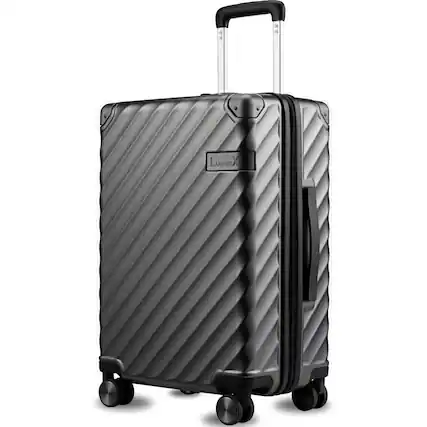 Front. LUGGEX - LUGGEX 21 Inch Carry On Luggage for Airplanes Polycarbonate Hard Shell Suitcase for Travelling - EX-Core - Black.