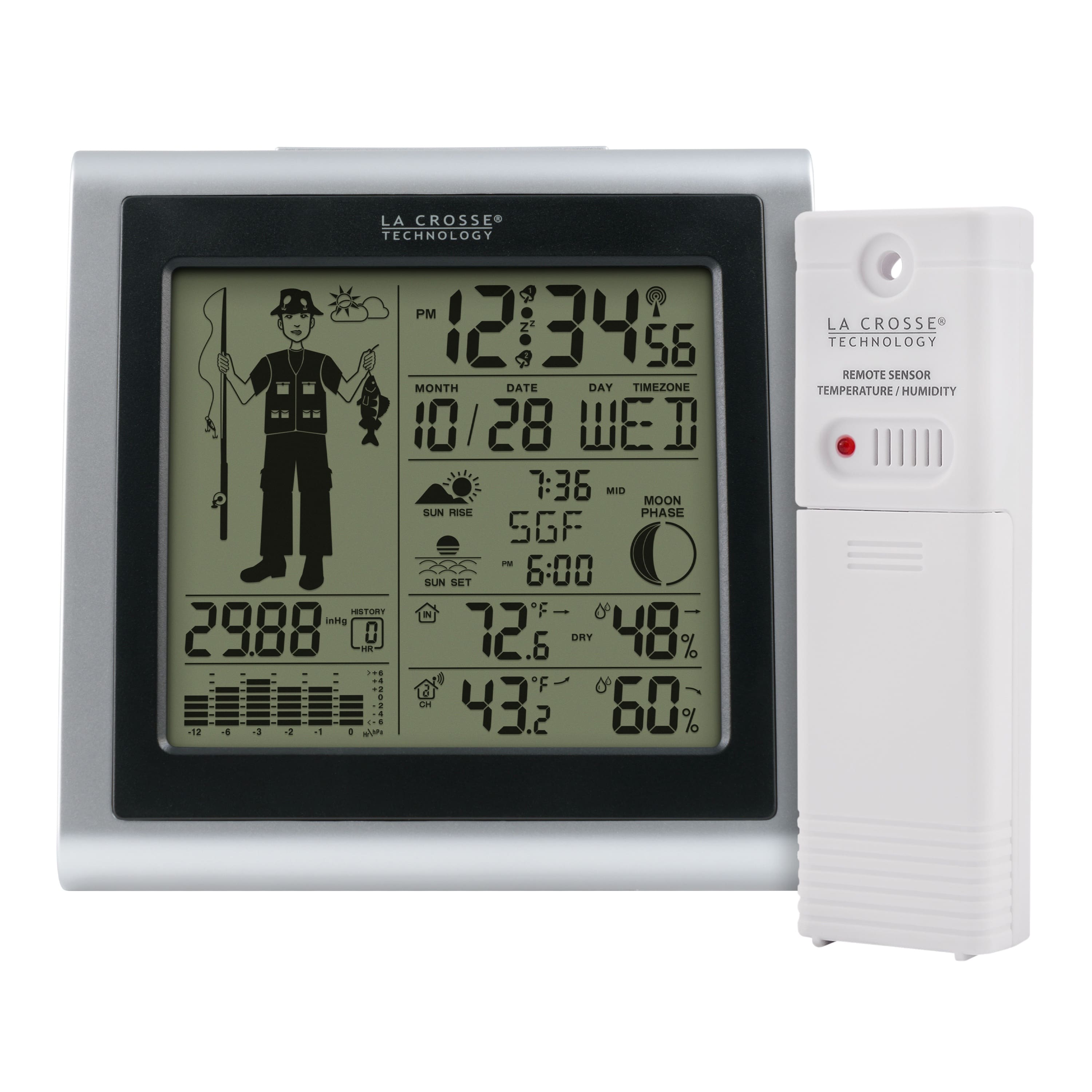 La Crosse Technology - Wireless Forecast Station with Fisherman Icon - Silver