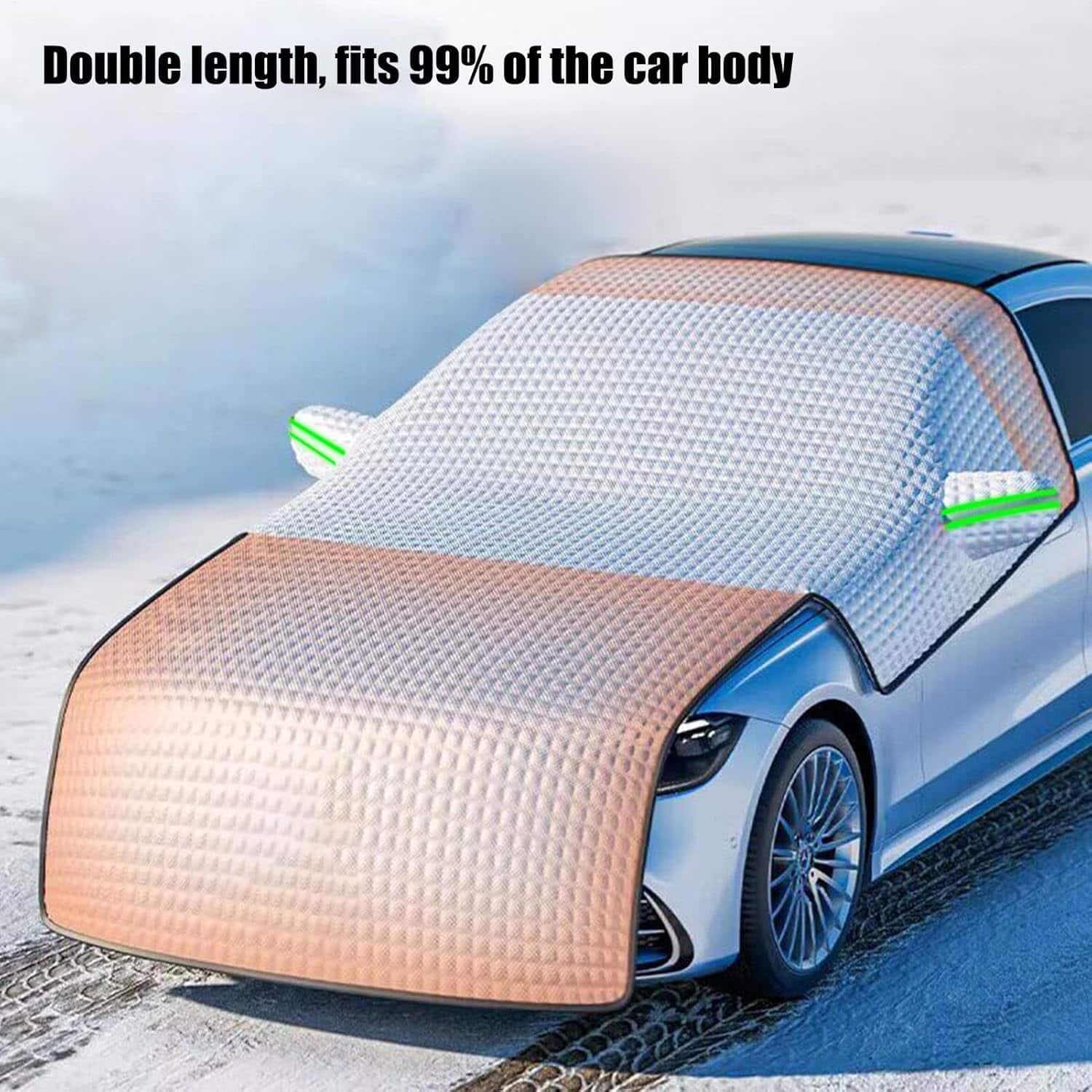 Acteck - Universal Windshield Cover for Snow and Ice, 91"x98" Waterproof Frost Protector for Cars, SUVs, Trucks,Car Accessories - Silver