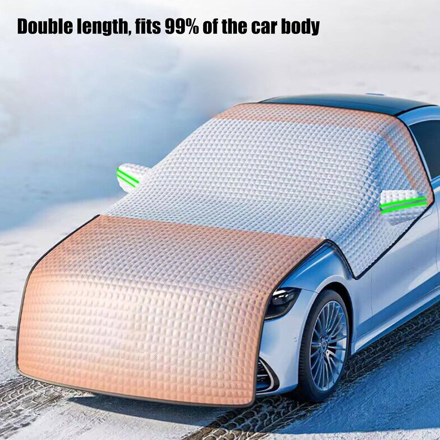 Acteck - Universal Windshield Cover for Snow and Ice, 91"x98" Waterproof Frost Protector for Cars, SUVs, Trucks,Car Accessories - Silver