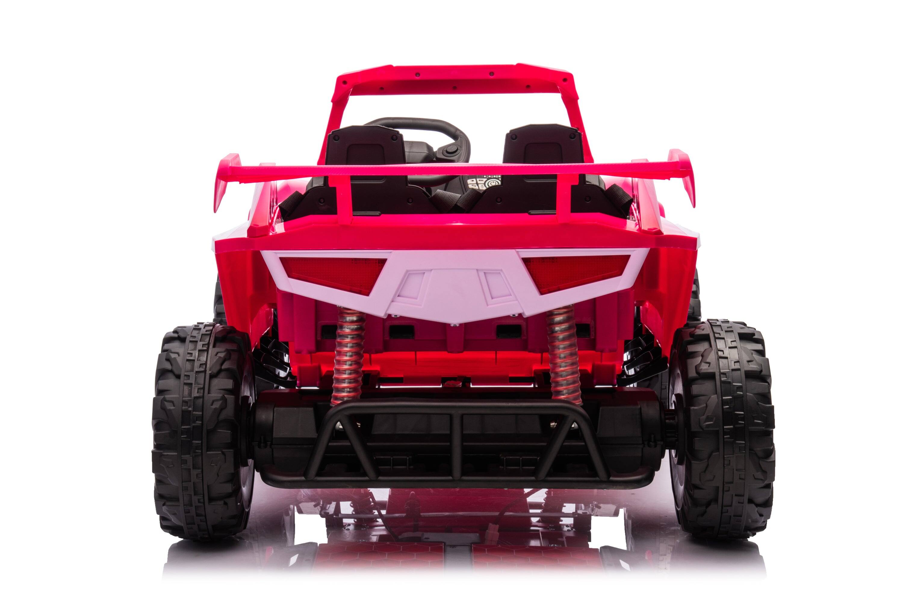 Back. BreeBe - 24V 2 Seater Ride on Car for Kids, 4x4 Off-Road UTV Toy w/ 4x200W Powerful Motors Ride On Car - Pink.