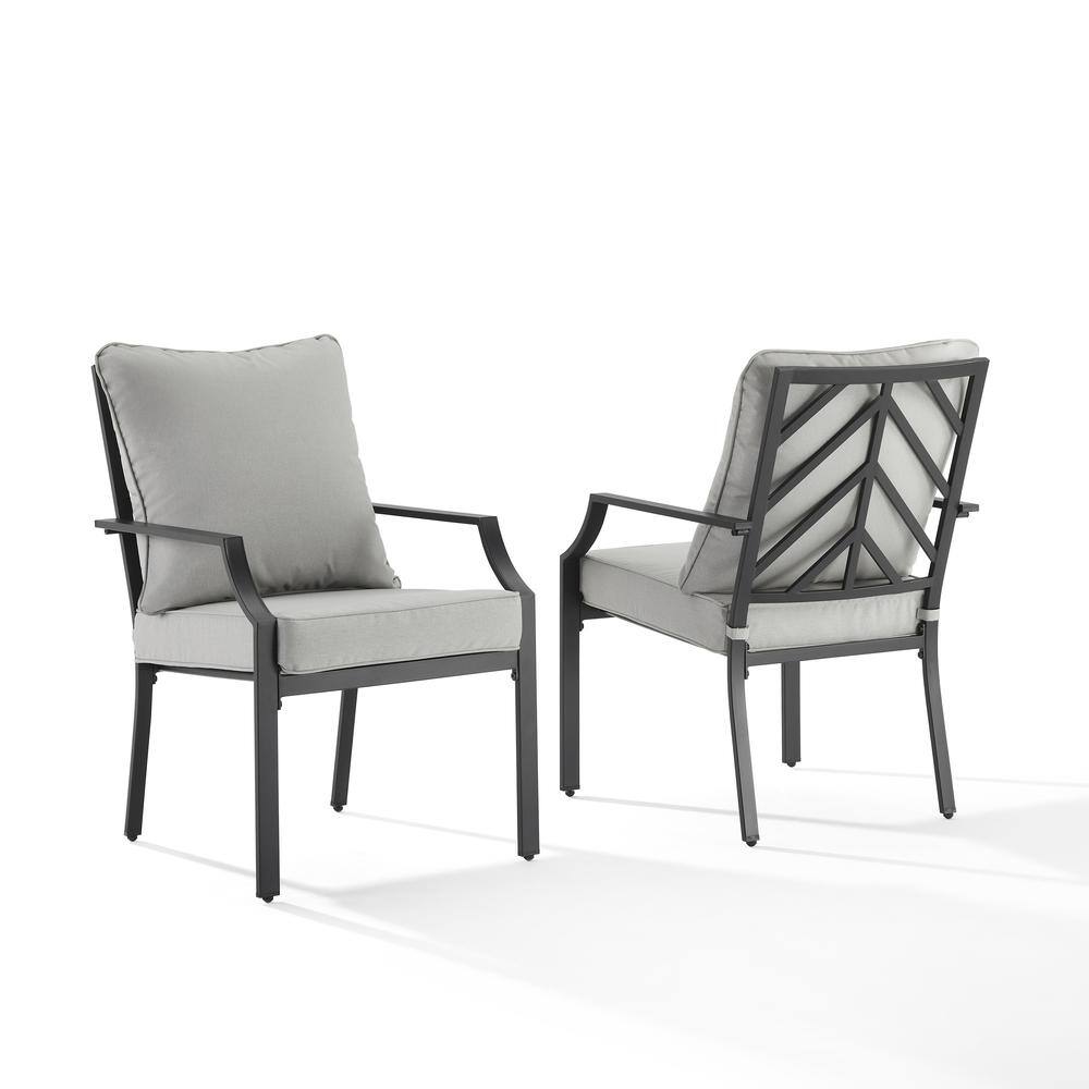 Alt View 2. Crosley Furniture - Otto 2Pc Outdoor Dining Chair Set - 2 Chairs - Gray.