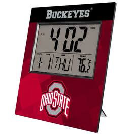 Keyscaper - Ohio State Buckeyes Color Block Digital Desk Clock - Multicolor