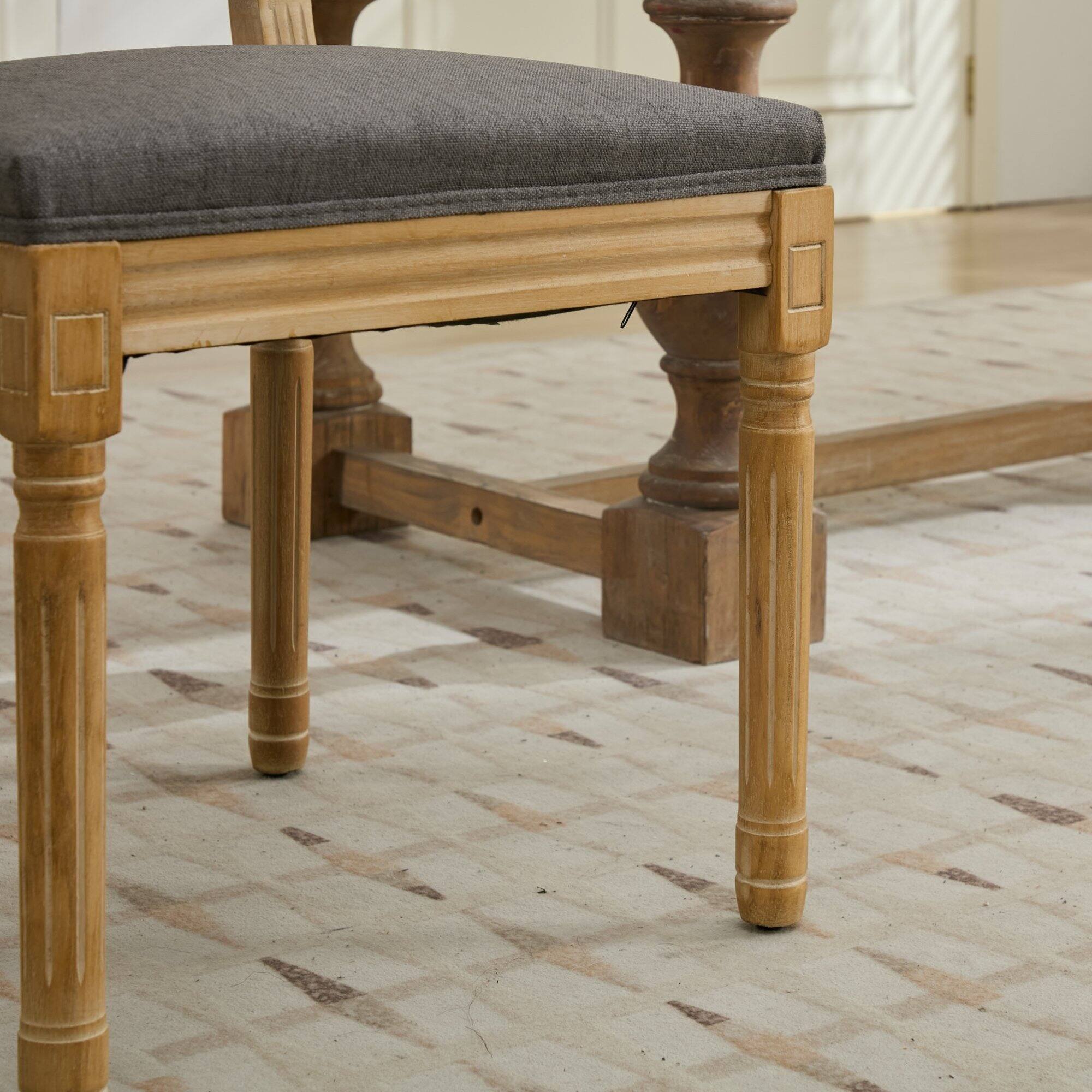 Alt View 9. GOODSILO - French-Inspired Dining Chairs Set of 2 with Rattan Backrest and Solid Wood Frame for Elegant Home Decor - Gray.