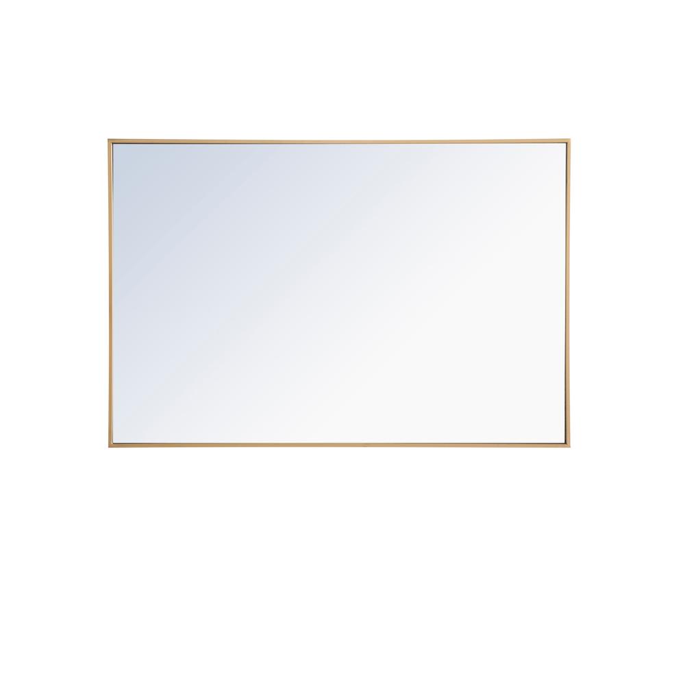 Alt View 6. Elegant Decor - Metal frame Rectangle Mirror 28 inch Brass - Brass.