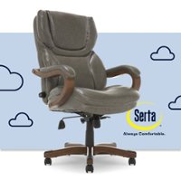 Serta - Conway Big and Tall Bonded Leather Bentwood Executive Chair - Gray - Front_Zoom