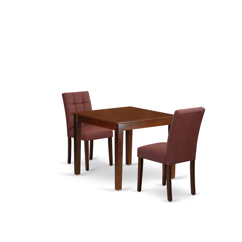 Left. East West Furniture - 3 Piece Dining Set contain A Dinner Table - Mahogany.