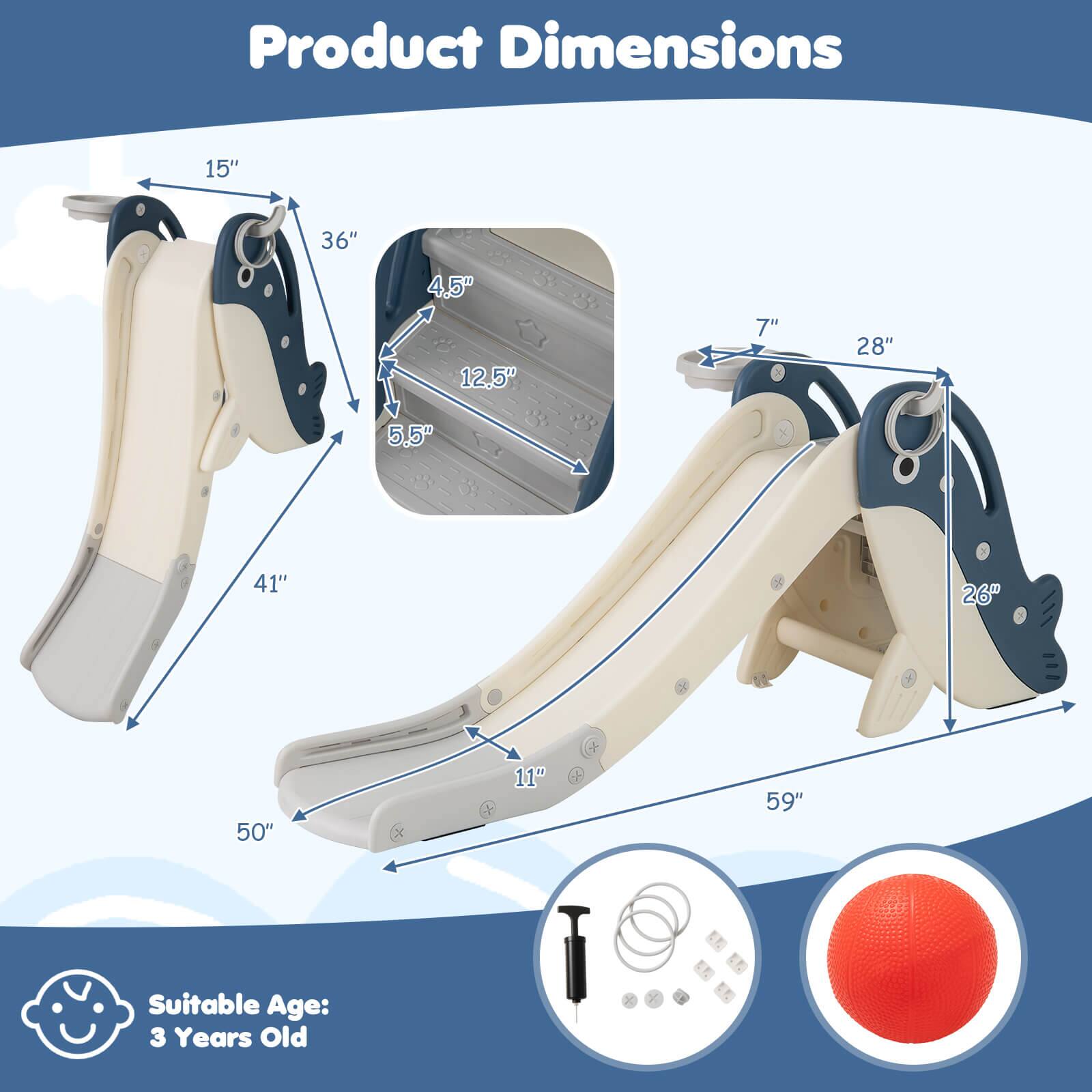 Product Dimensions: 15", 36", 4.5", 12.5", 7", 28", 5.5", 41", 26", 50", 11", 59"

Suitable Age: 3 Years Old