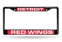 Rico Industries - Detroit Red Wings Black Metal License Plate Frame Holder - Multi