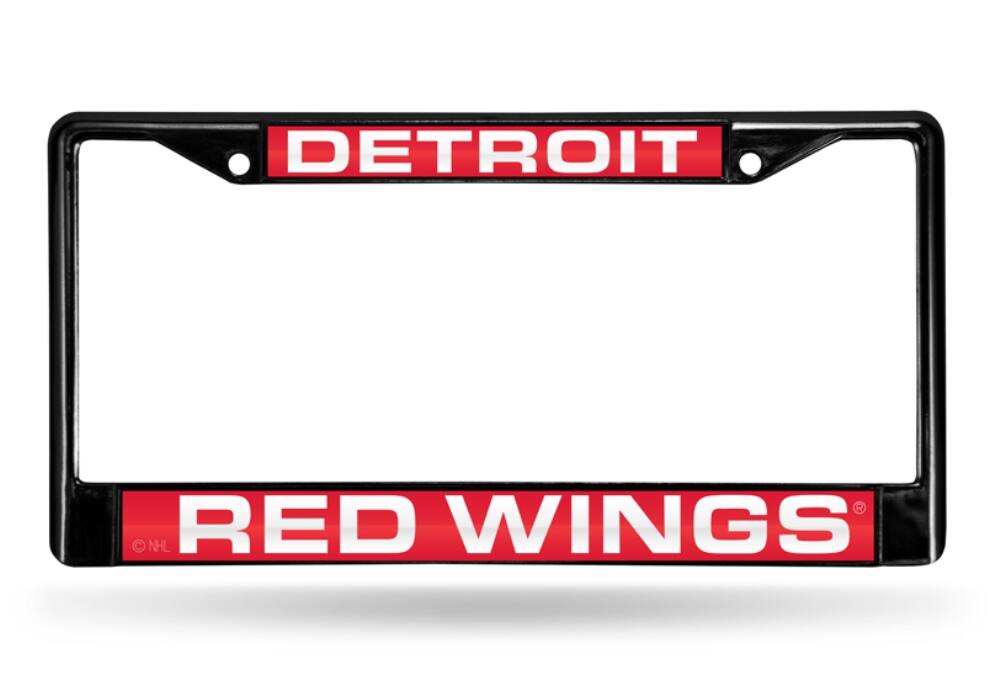 Detroit Red Wings Black Metal License Plate Frame Holder