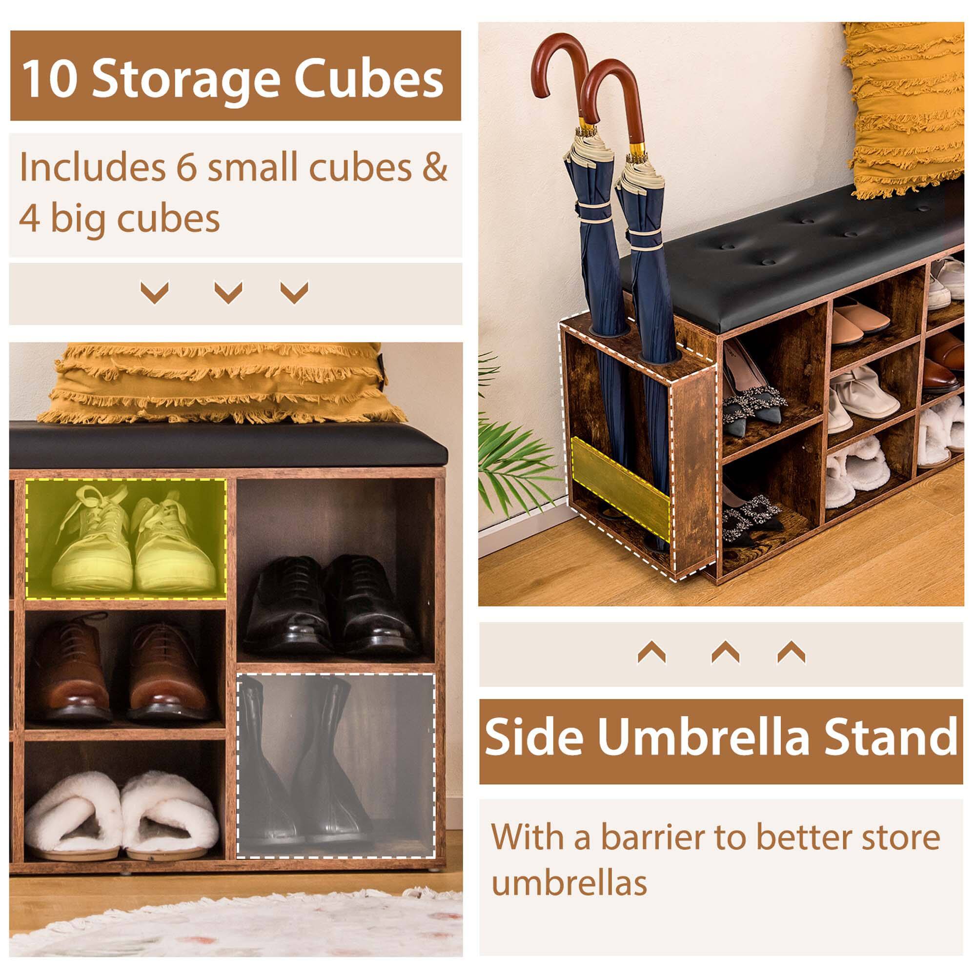 10 Storage Cubes
Includes 6 small cubes & 4 big cubes
Side Umbrella Stand
With a barrier to better store umbrellas