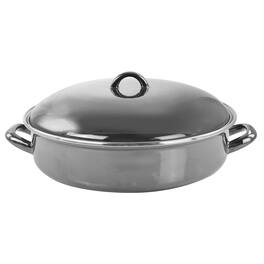 Gibson - Home 5 Quart Enamel on Steel Braiser Pan with Lid - Gray