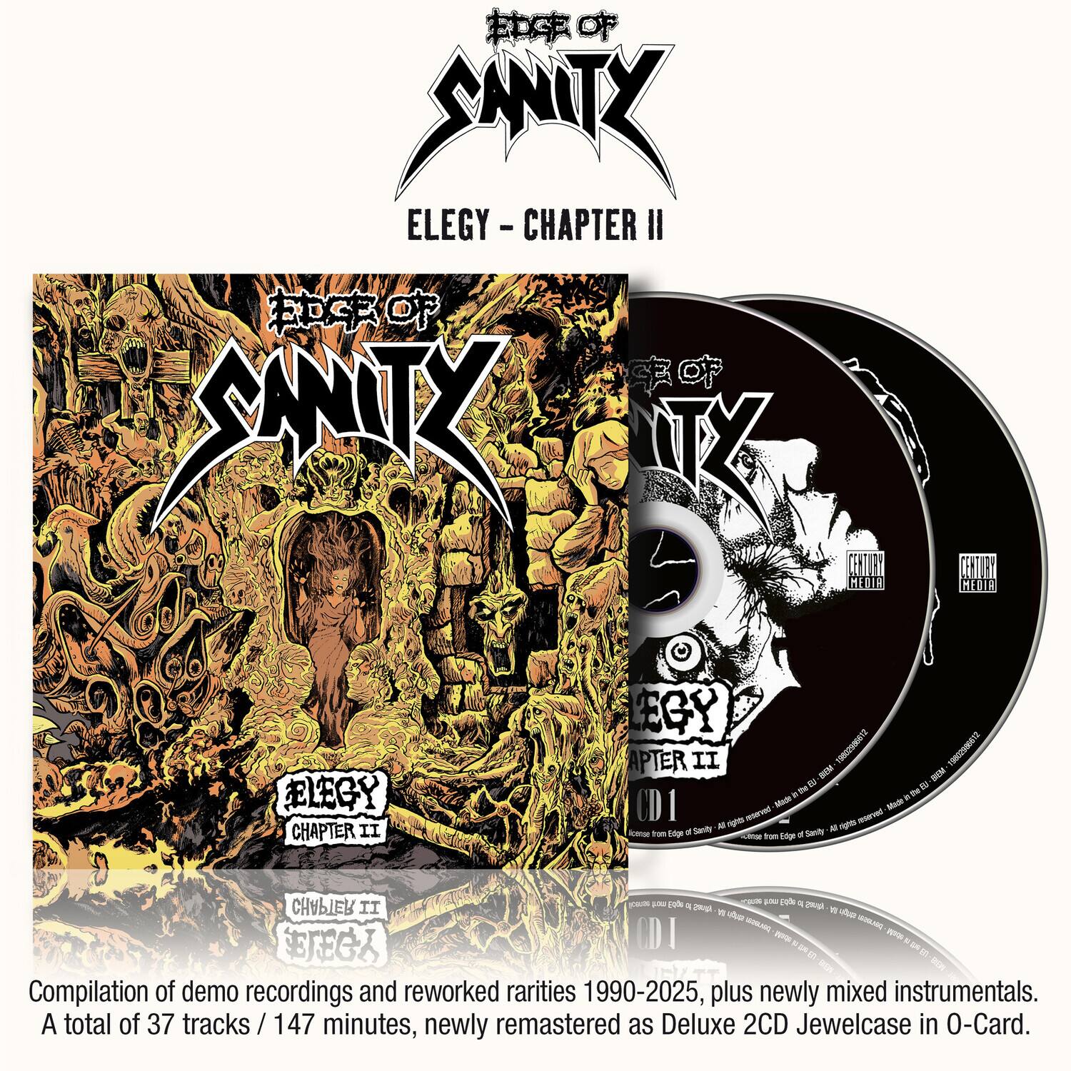 Elegy - Chapter II

Compilation of demo recordings and reworked rarities 1990-2025, plus newly mixed instrumentals. A total of 37 tracks / 147 minutes, newly remastered as Deluxe 2CD Jewelcase in O-Card.
