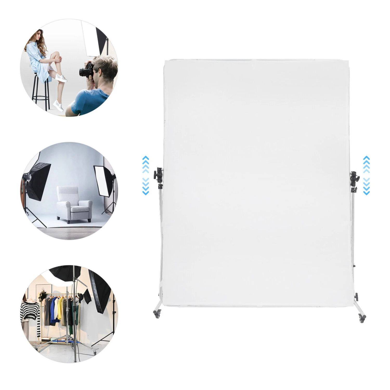 Back. Stock Preferred - Height Adjustable Photography Light Diffuser with Stand & Wheels.