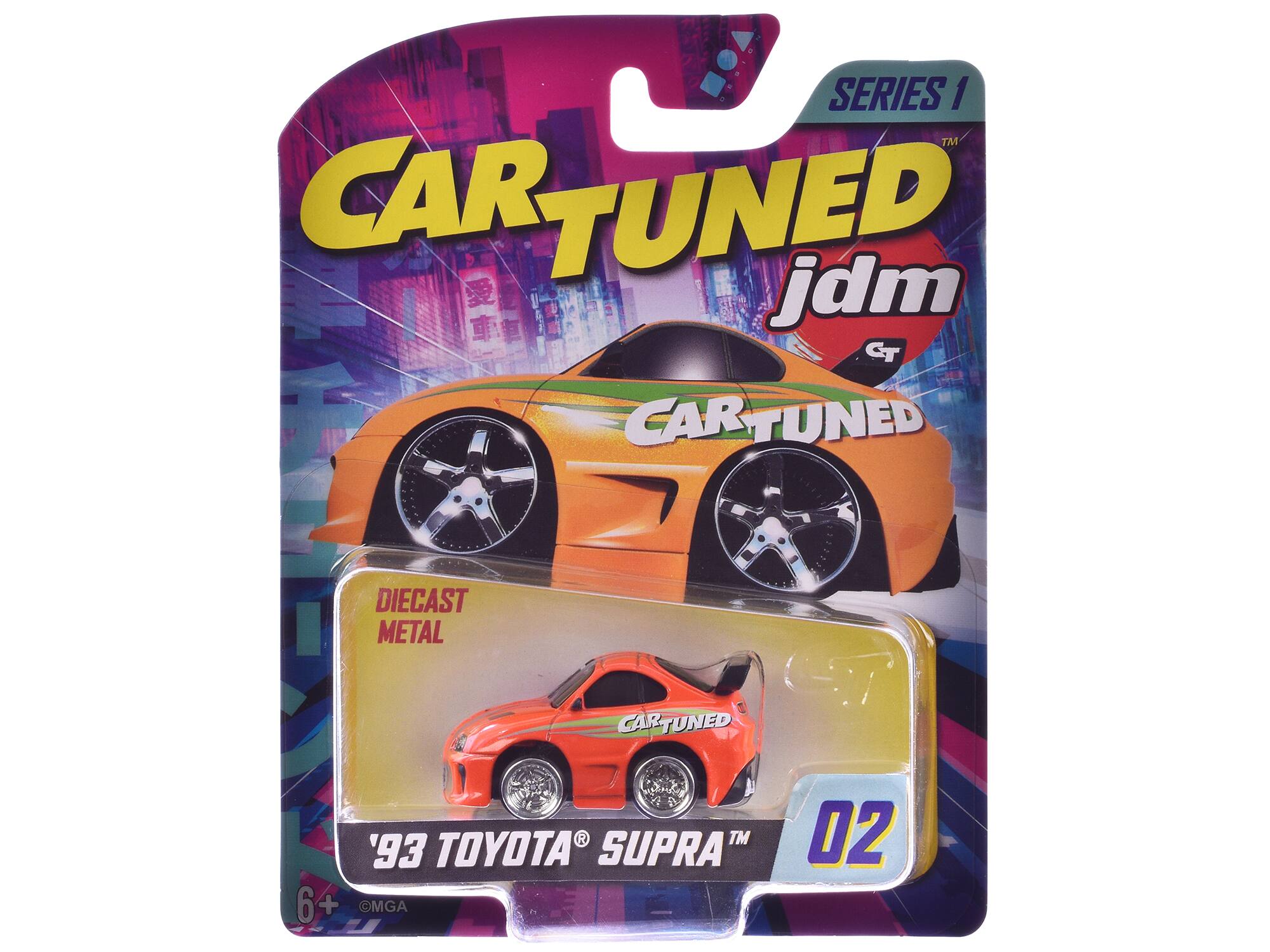 SERIES 1 TM CAR TUNED jdm  
CAR TUNED DIECAST METAL  
CARTUNED '93 TOYOTA R SUPRA  
02  
6+